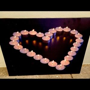Candle heart wall art, lights up!